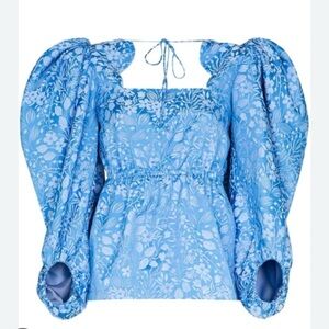 Rosie Assoulin Madame Butterfly floral jacquard top